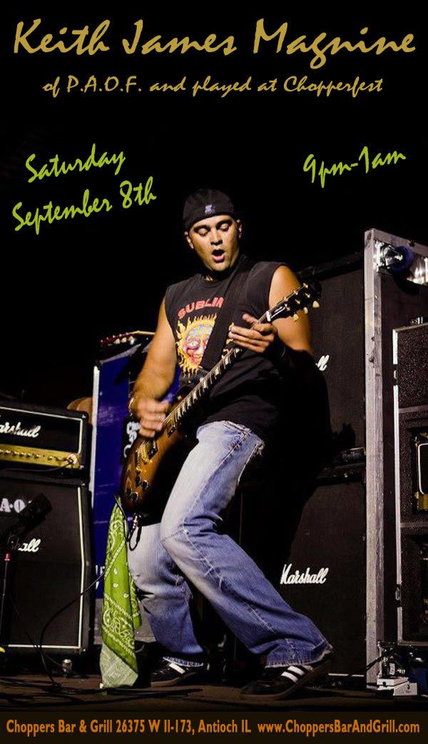 Live Music with Keith James Magnine of P.A.O.F, Saturday September 8th from 9pm-1am