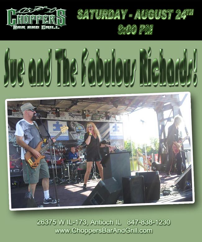 Saturday, August 24th, 2013 9pm - Sue and the Fabulous Richards Band