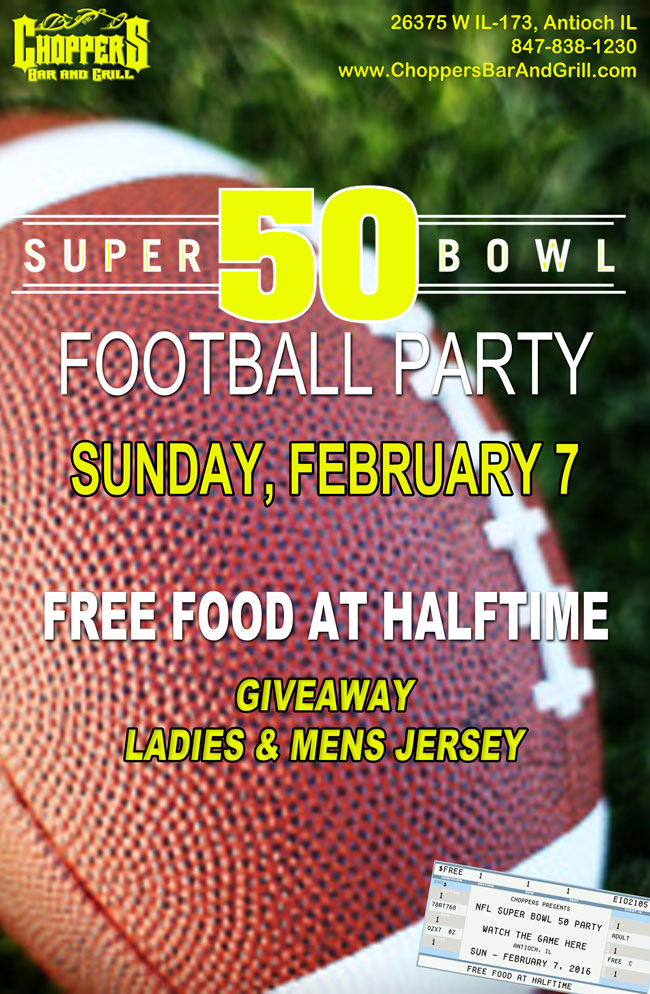 Super Bowl 50 Football Party at Choppers in Antioch